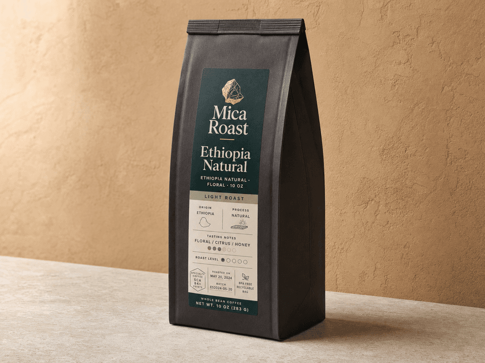 Side-Gusset Bag Label coffee bag label example