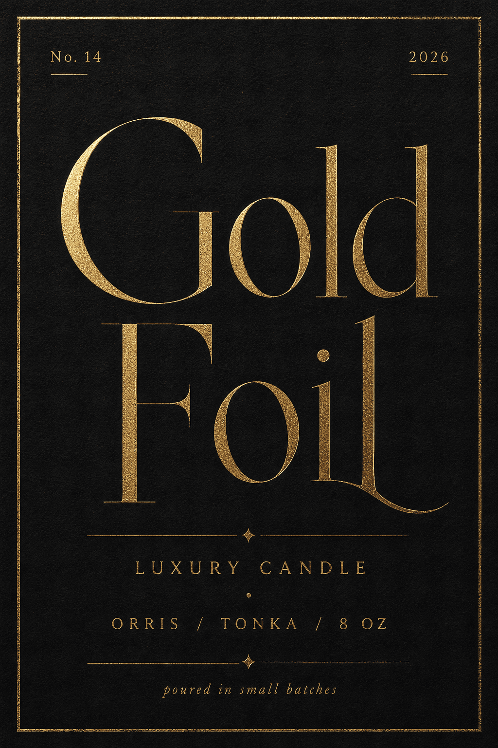 Gold Foil candles label template
