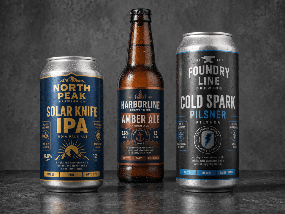 Beer can product photo with premium label example