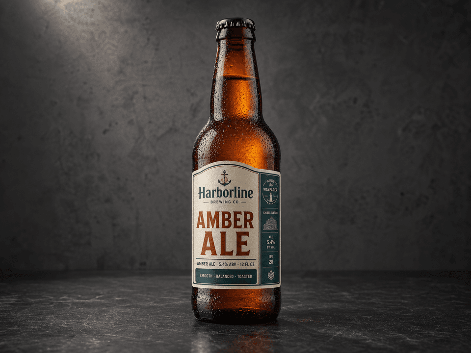 Beer bottle with a front label size preview