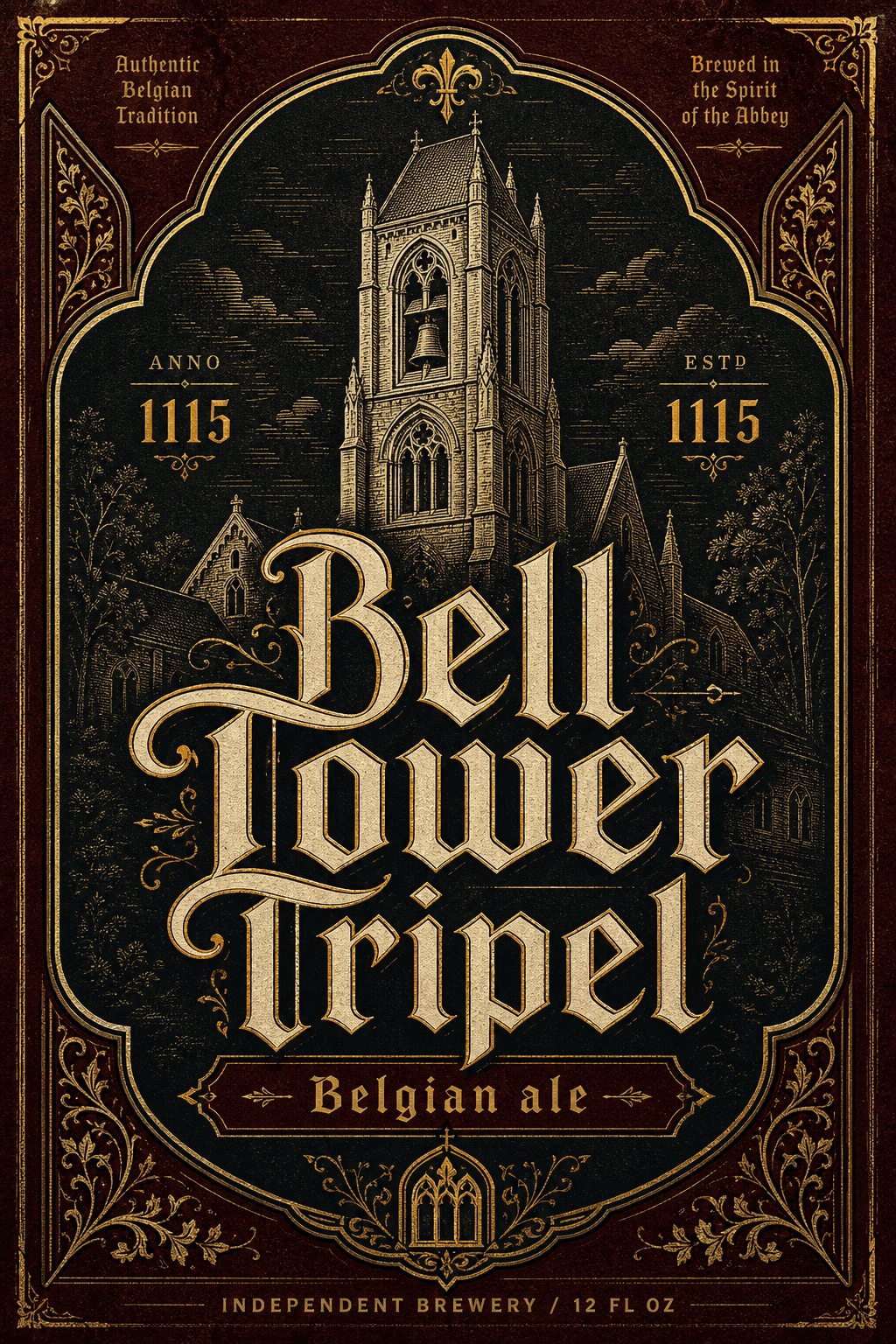 Bell Tower Tripel beer label template