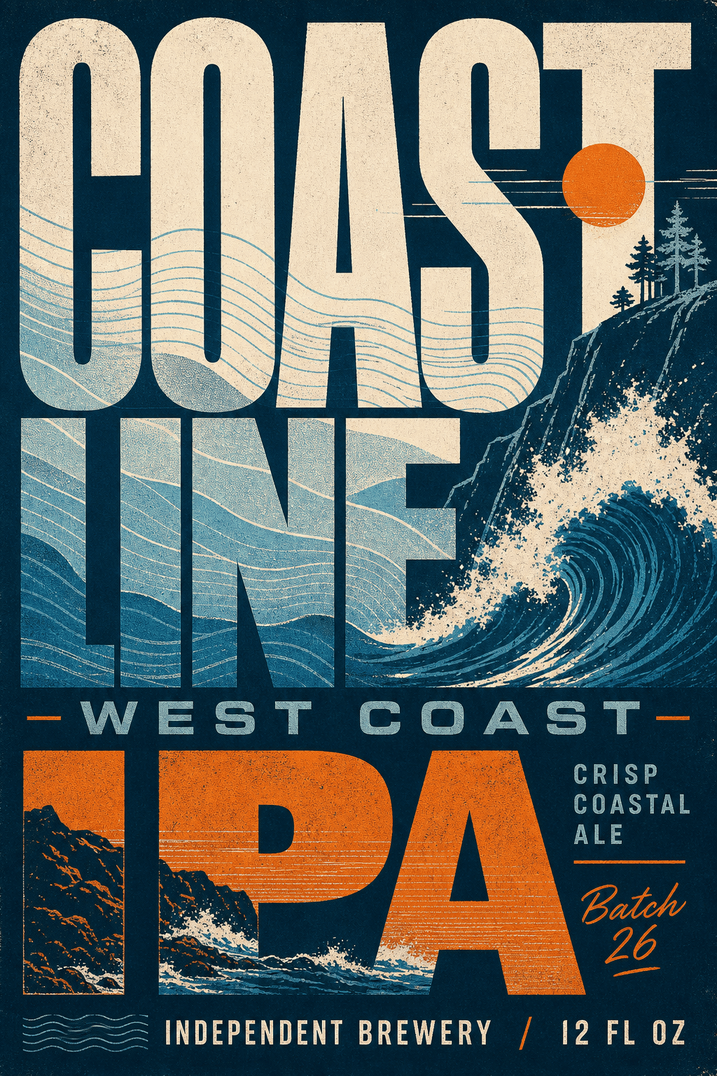 West Coast IPA product label template