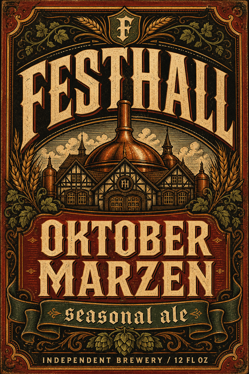 Festhall Oktober Marzen beer label template