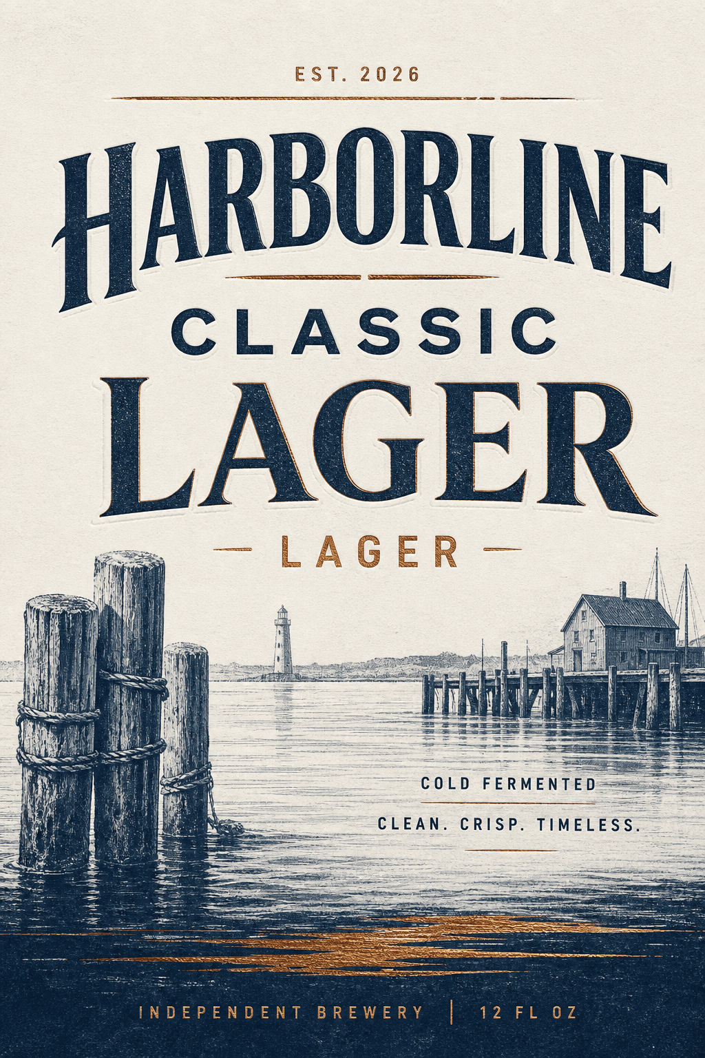 Harborline Classic Lager beer label template