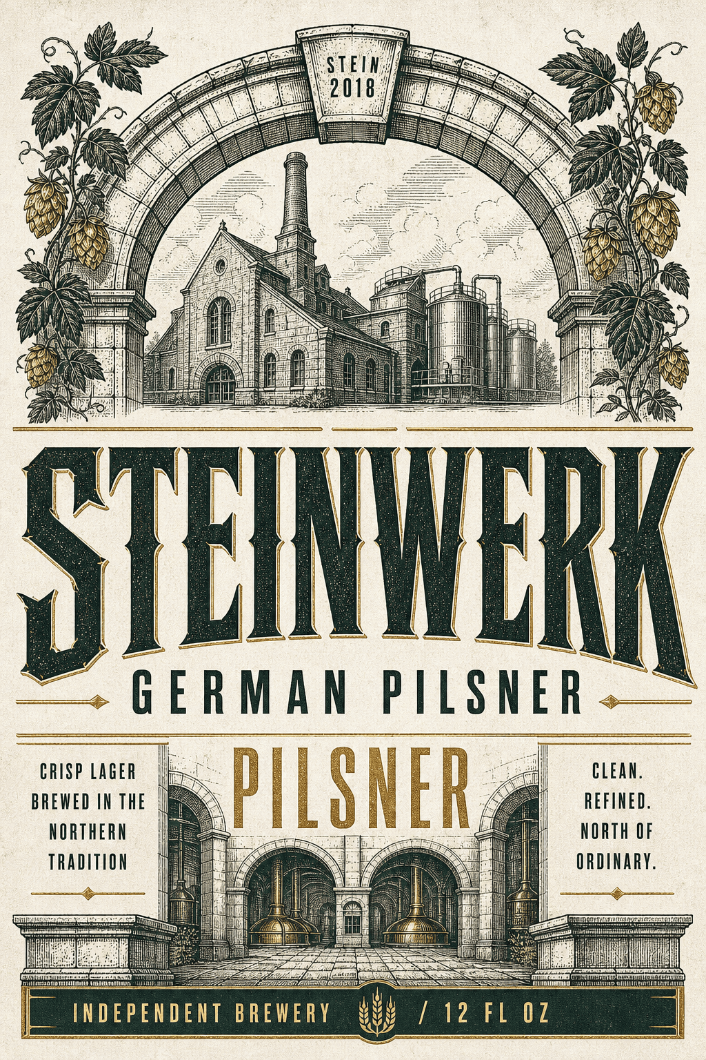 Steinwerk German Pilsner beer label template