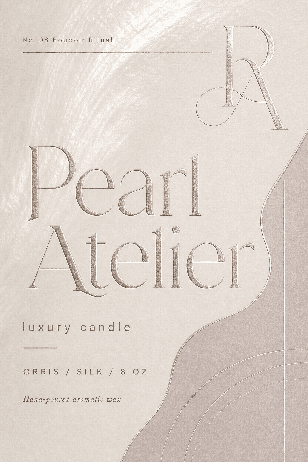 Pearl Atelier candle front label direction