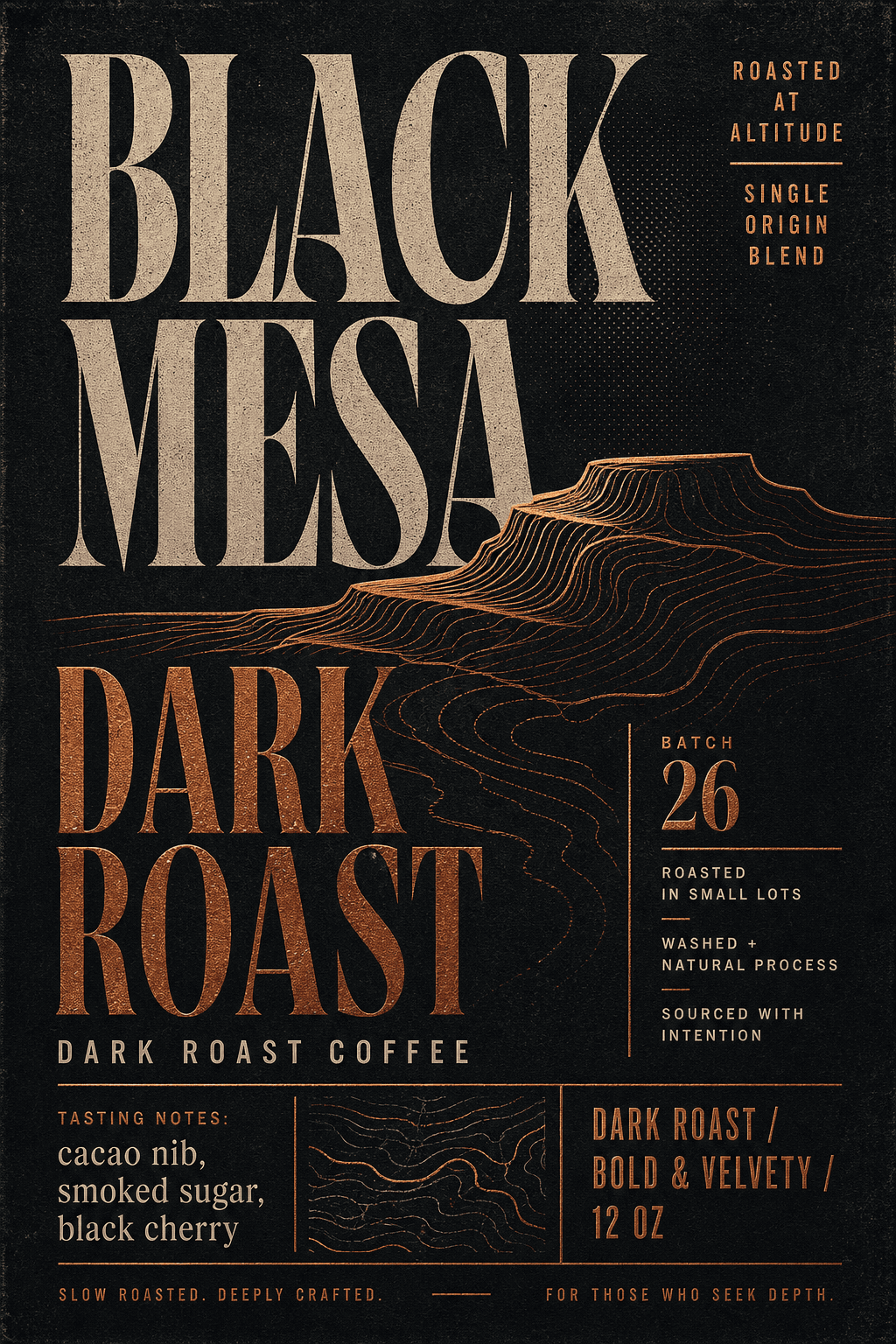 Black Mesa Dark Roast coffee label template