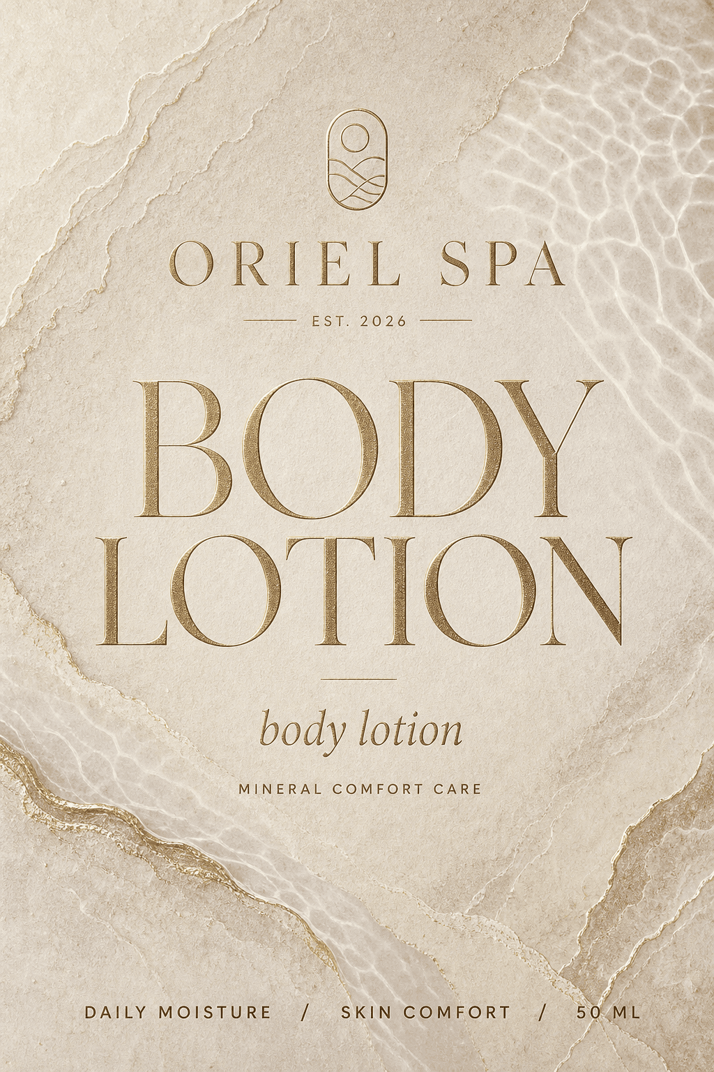 Oriel Spa Body Lotion skincare label template