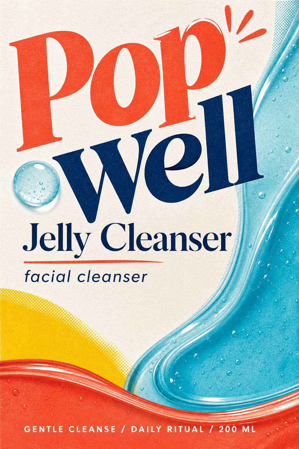 Popwell Jelly Cleanser skincare label template