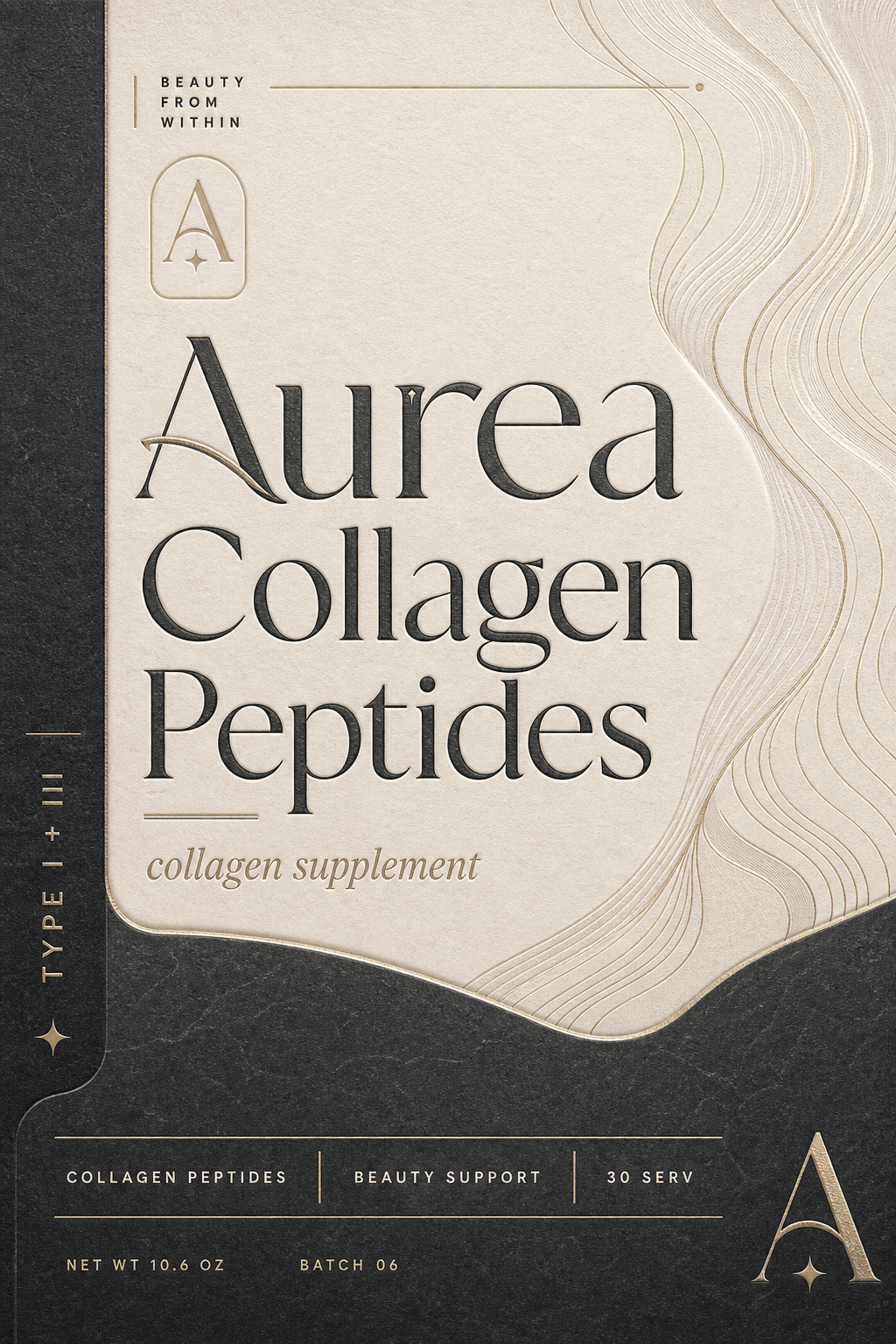 Aurea Collagen Peptides supplements label template