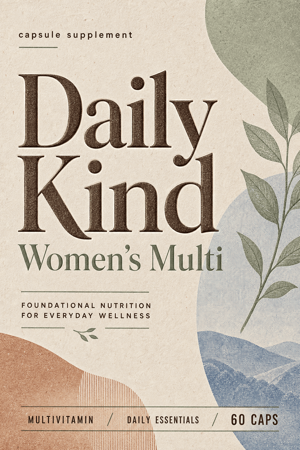 Daily Kind Women's Multi supplements label template