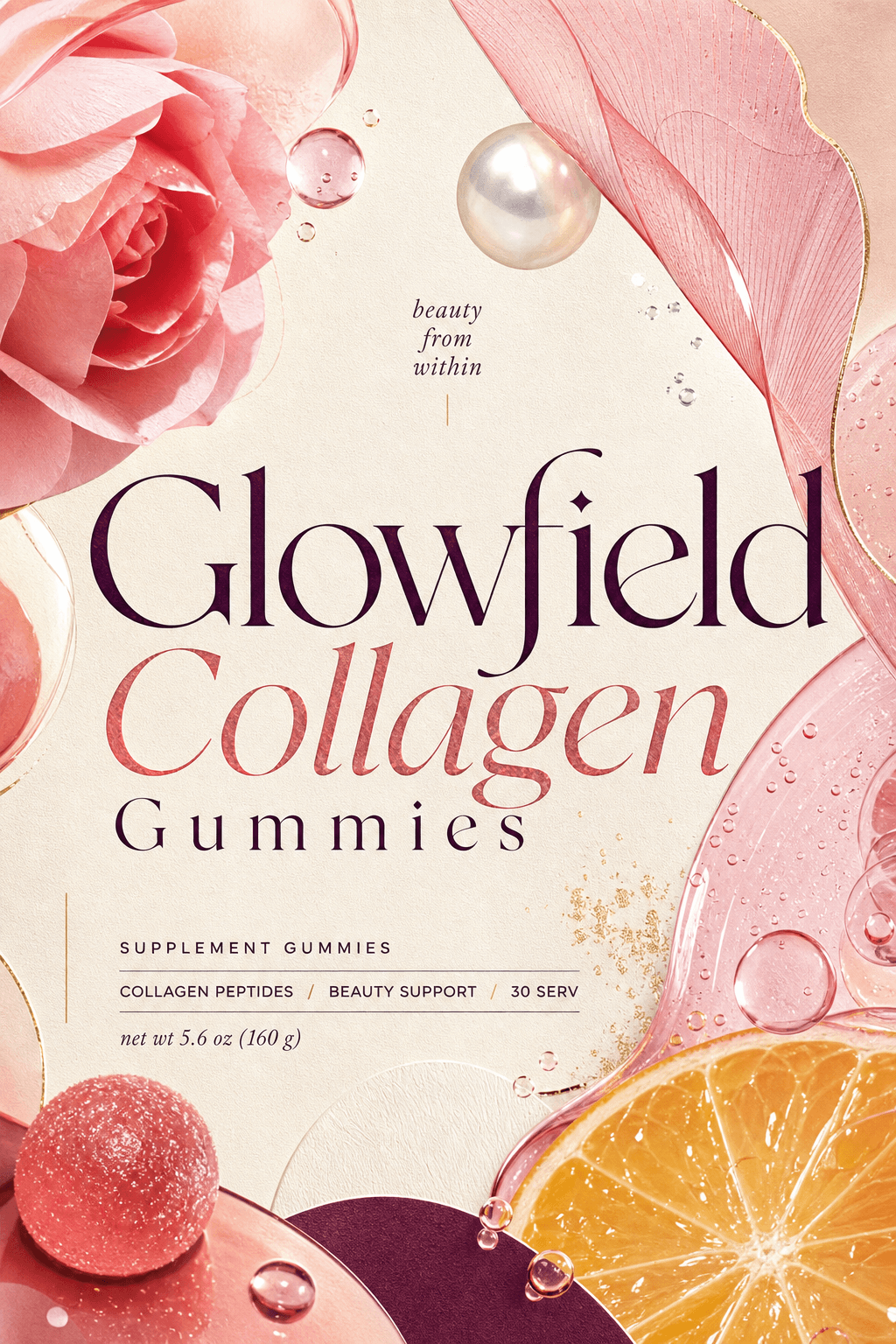 Glowfield Collagen Gummies supplements label template