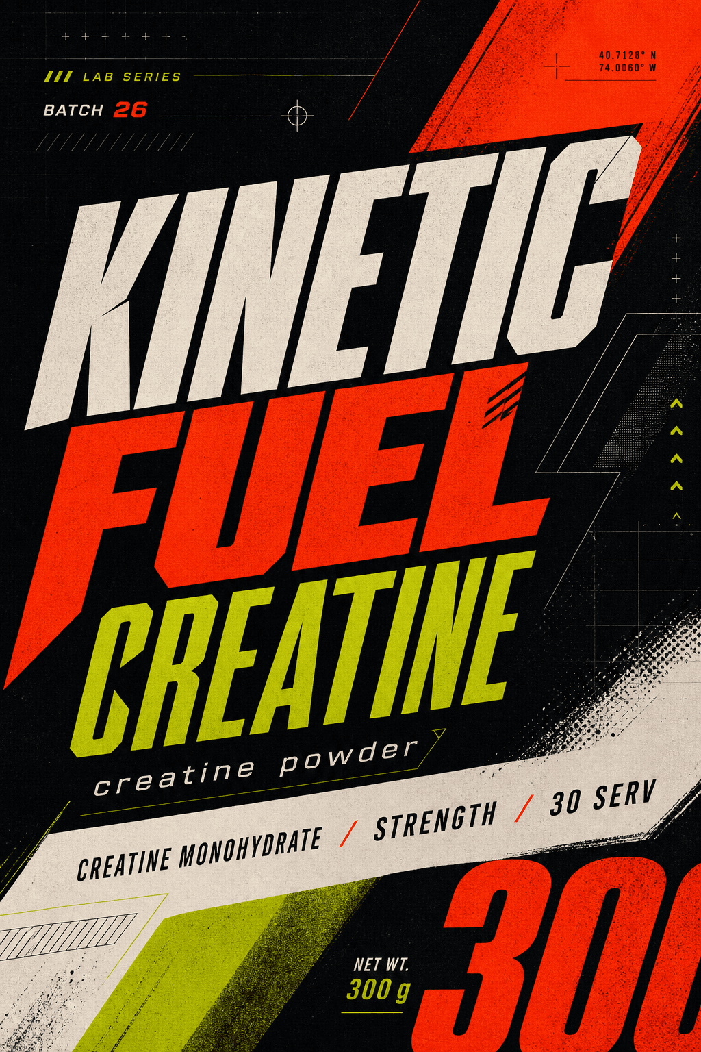 Kinetic Fuel Creatine supplements label template