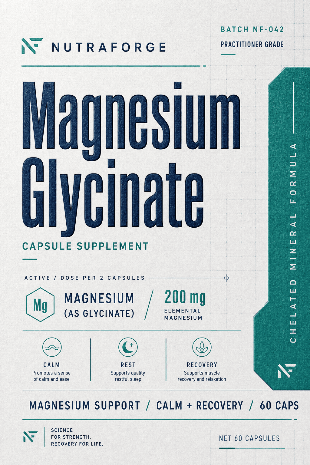 Magnesium Glycinate product label template