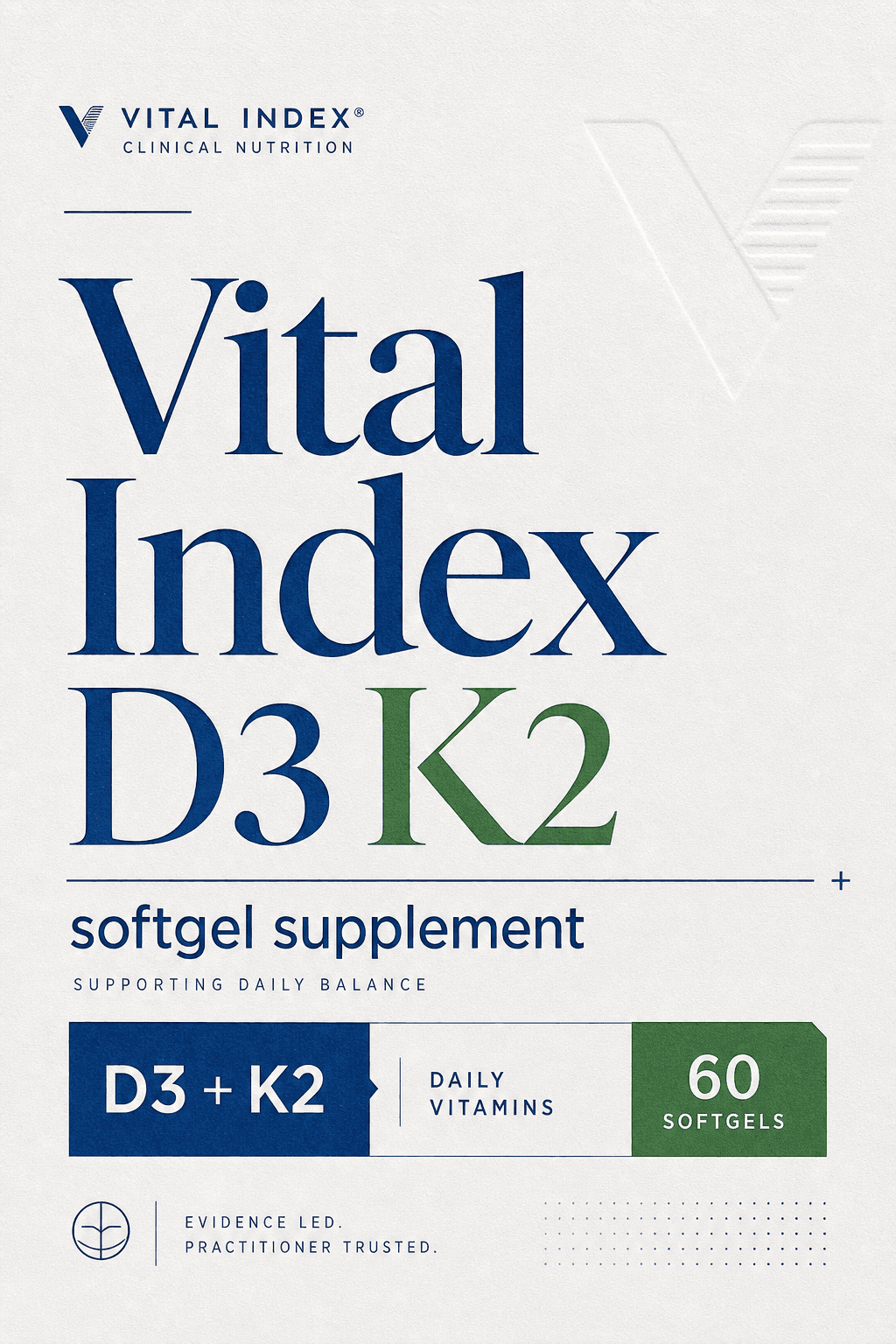 Vital Index D3 K2 supplements label template