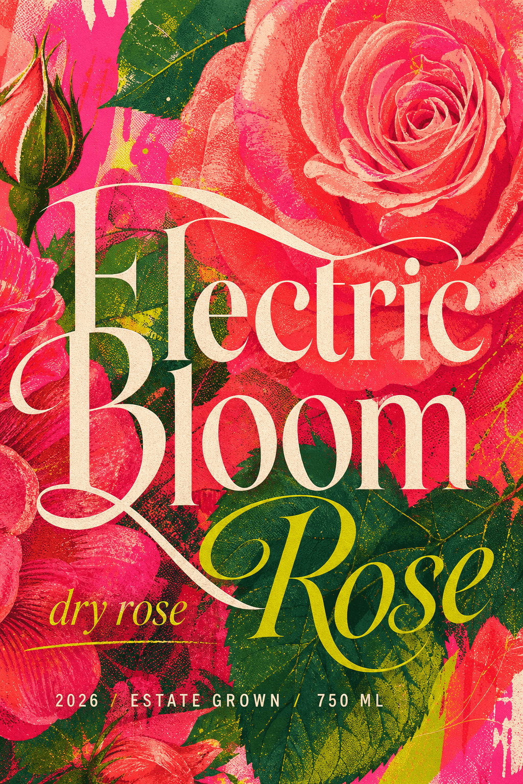 Electric Bloom Rose front label direction