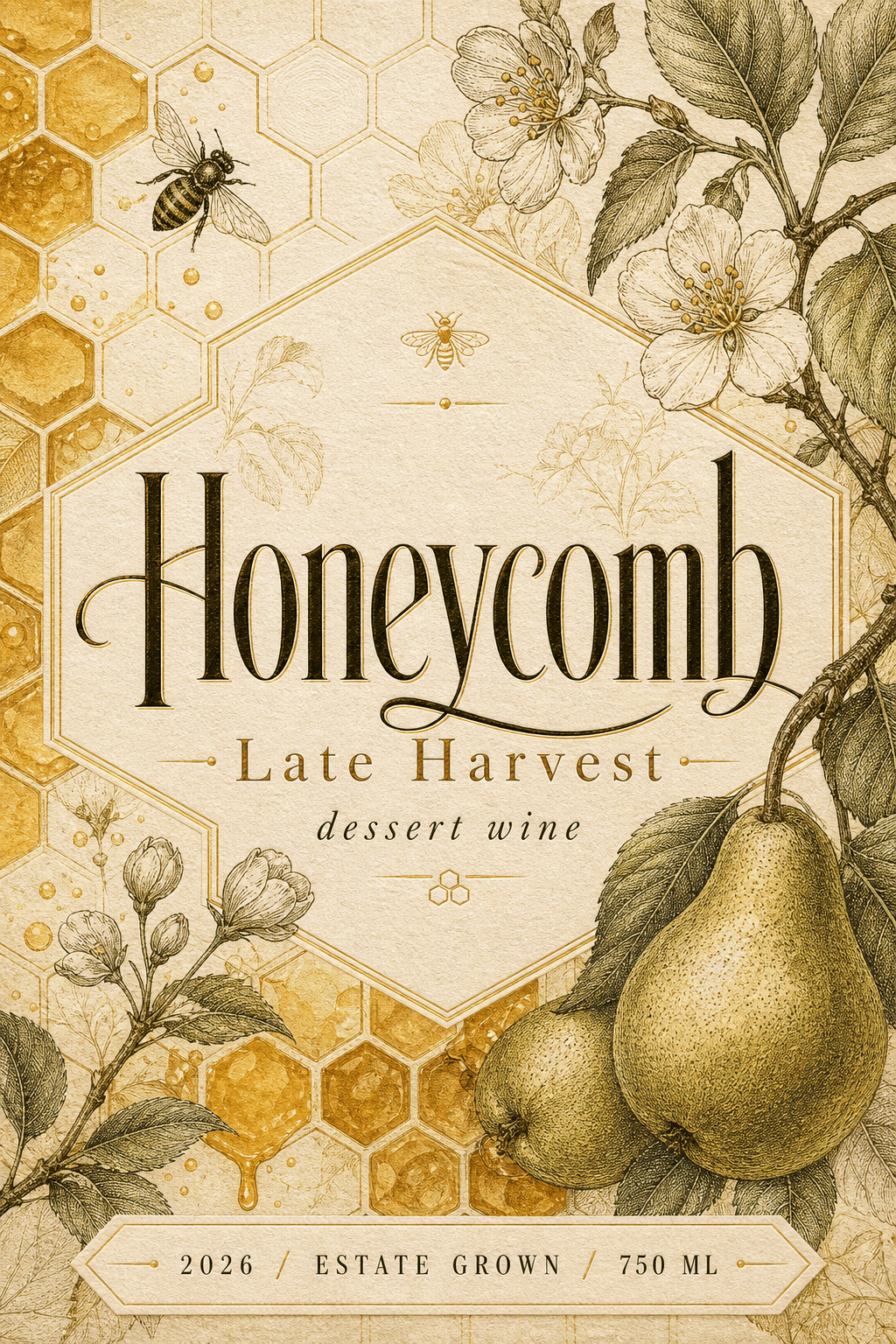 Honeycomb Late Harvest wine label template