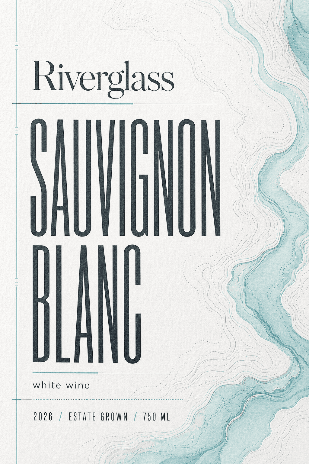 Riverglass Sauvignon Blanc wine label template